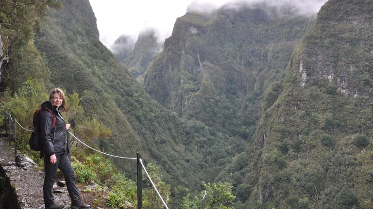 Tracey billington walking a levada in Madeira, PortugalPortugal