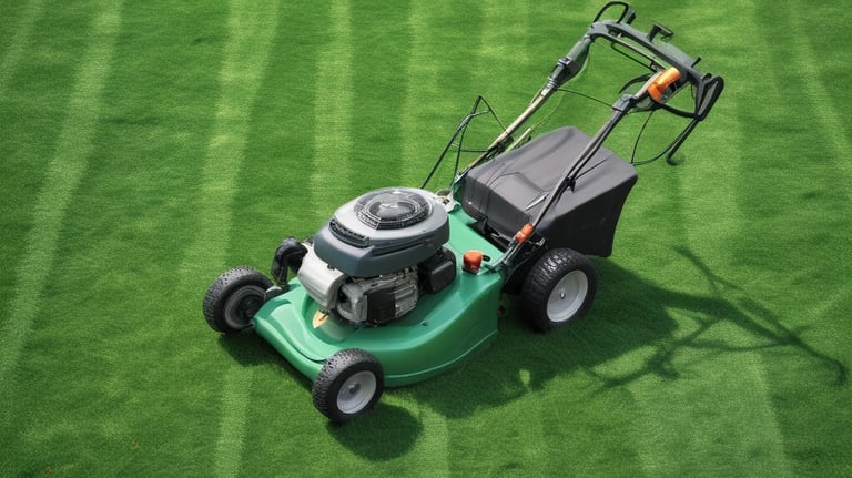 a lawn mowering with a lawn mowering