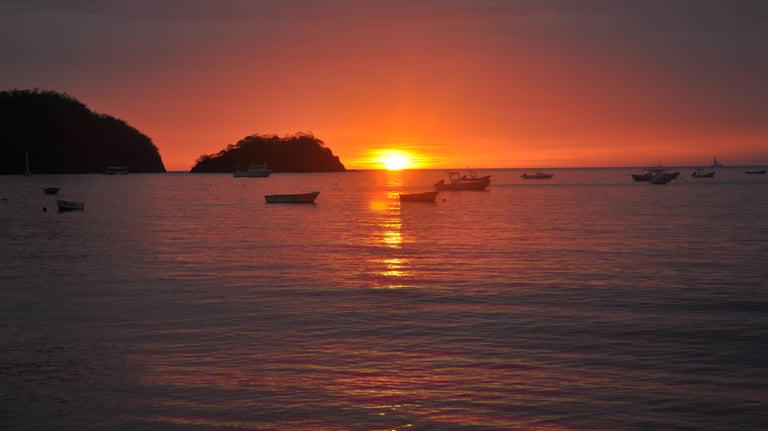 Sunset at playa del Cocos, Guancastle, Cosrta Rica