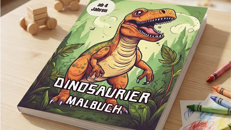 Dinosaurier Malbuch für Kinder mit großen Ausmalmotiven