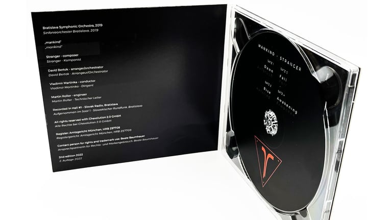 a cd case with a cd of the mankind symphonie by stranger