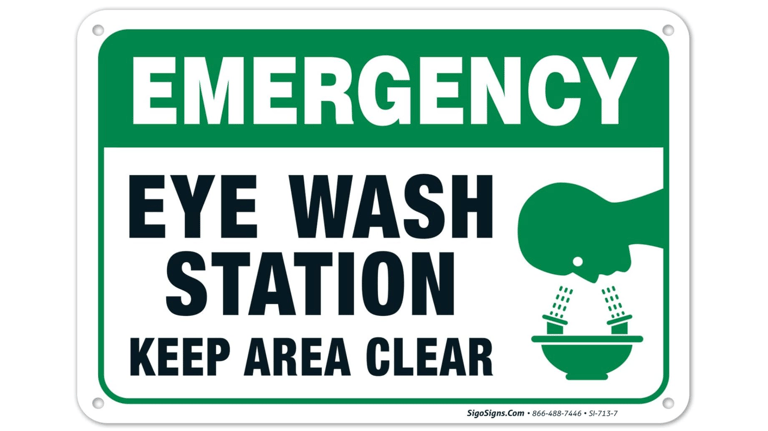 Eye Wash Station Signs, Emergency Sign, 10x7