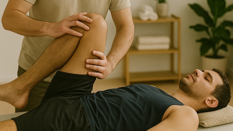 Man receiving treatment to help with injury rehabilitation