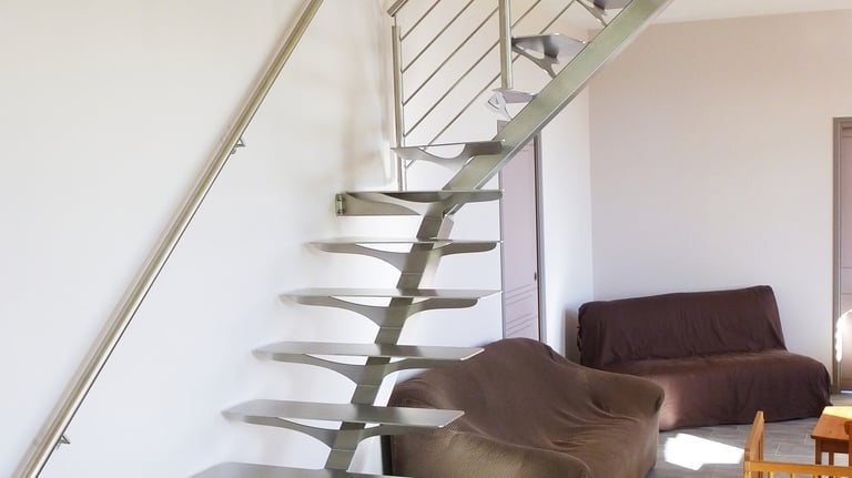 escalier quart tournant en inox