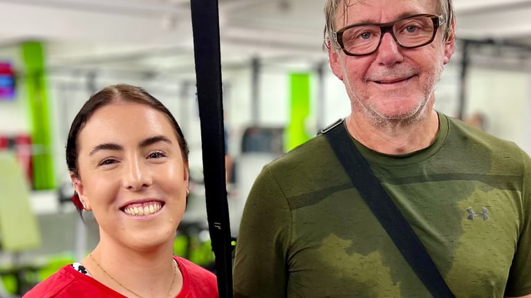 happy member with personal trainer at 6X Training in Maroubra
