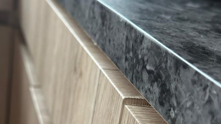 a close up of a counter top with a counter top