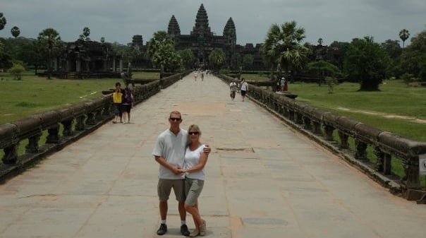 Nick and Tracey Billington at Angkor Wat, Siem Reap, Cambodia