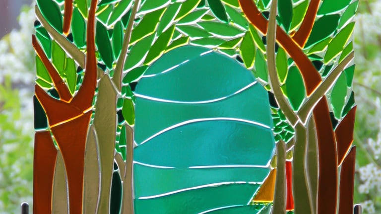 unique glass panels that tell a story