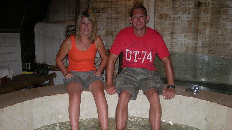 Nick and Tracey Billington in Pub Street, Siem Reap, Cambodia