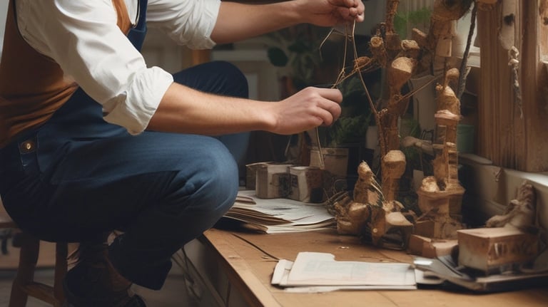 A curved facade covered in white latticework