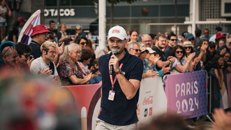 Victor Carrer, freelance événementiel sportif, régisseur, chef de projet et animateur micro. 