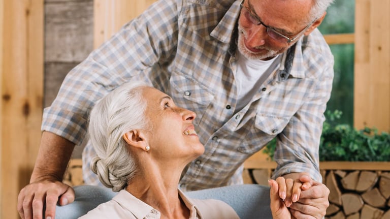 Couple holding hands