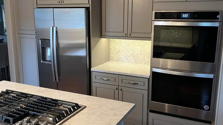 a kitchen with a stove top oven and a stove top oven