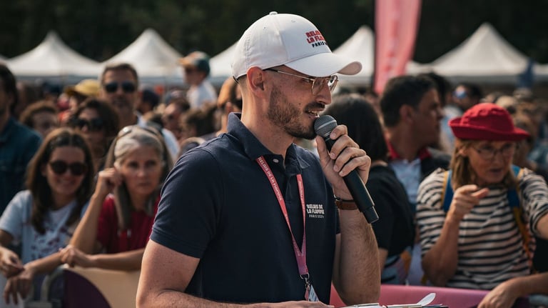 Victor Carrer, freelance événementiel sportif, régisseur, chef de projet et animateur micro. 