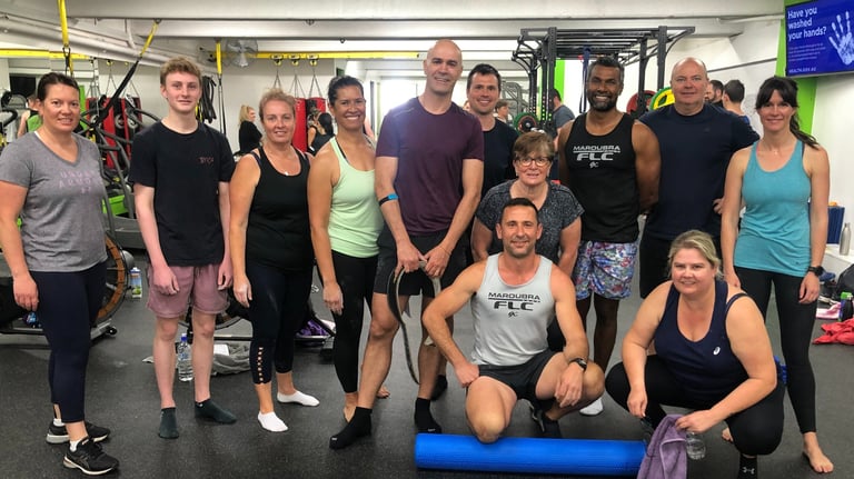 happy member with personal trainer at 6X Training in Maroubra