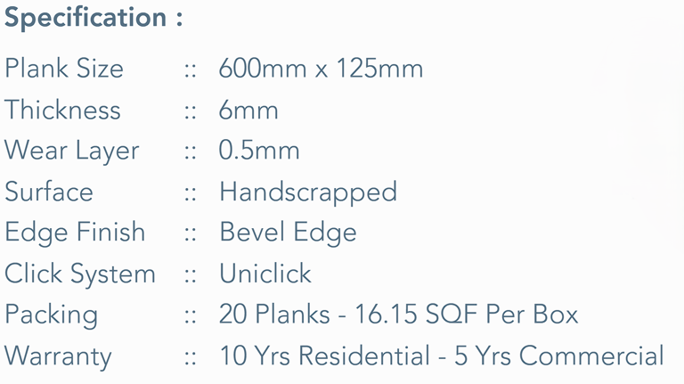 COBRA SPC HERRINGBONE FLOORING SPECIFICATION