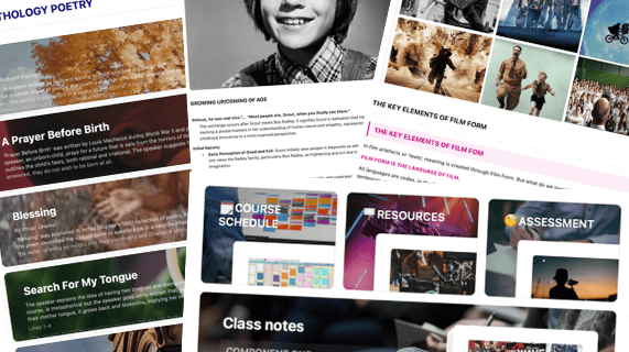 Study pages and learning resources included in courses example