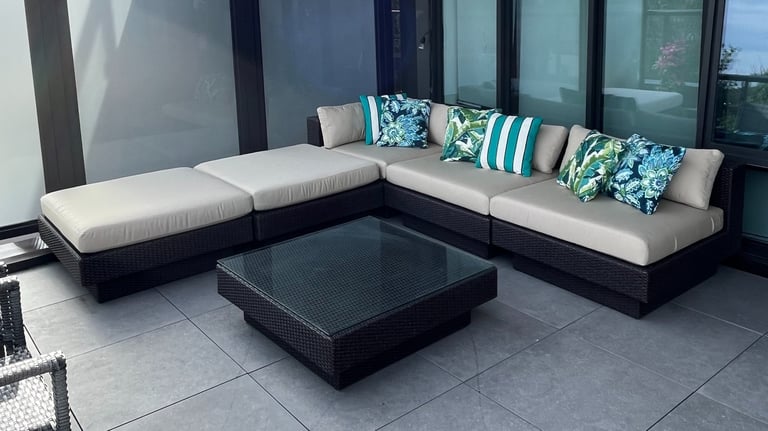 custom outdoor cushions and pillows made for patio set - Toronto Upholstery Studio