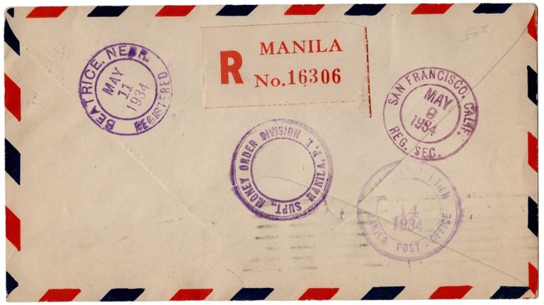 1934 Phillipines First Day Cover envelope featuring the first ever basketball stamp for the eastern 