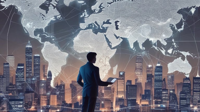 A golden key resting on a world map, representing access to international property opportunities.