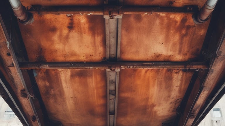 Close-up of rust removal treatment being done on a vehicle's door edge.