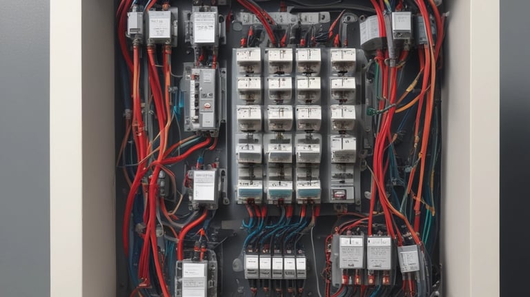 Close-up of an electrician installing wiring inside a residential wall