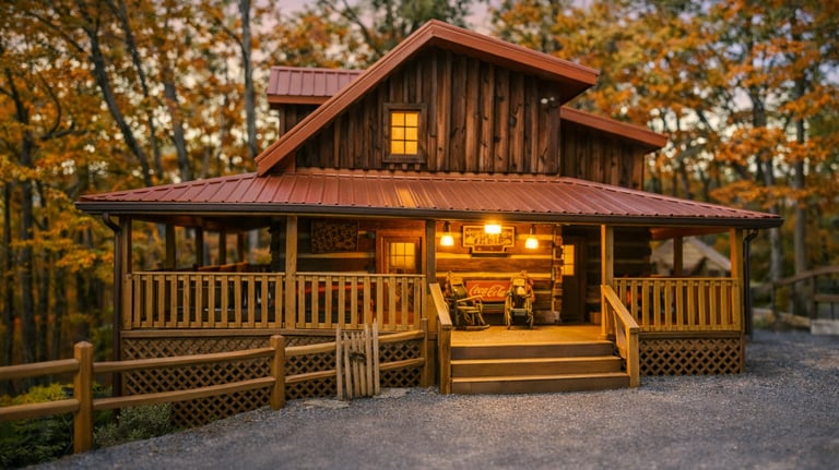 Spacious 3-bedroom Gatlinburg family cabin known as the entertainment headquarters with a massive game room.