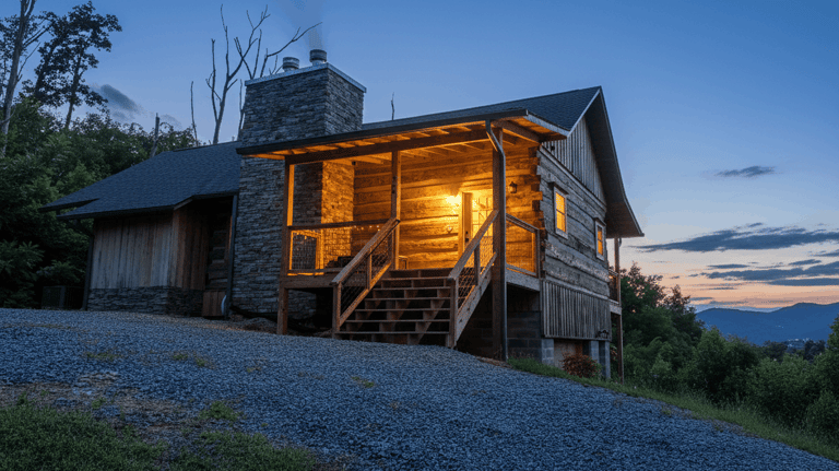 Secluded Gatlinburg cabin with a private outdoor hot tub and mountain views, ideal for romantic getaways