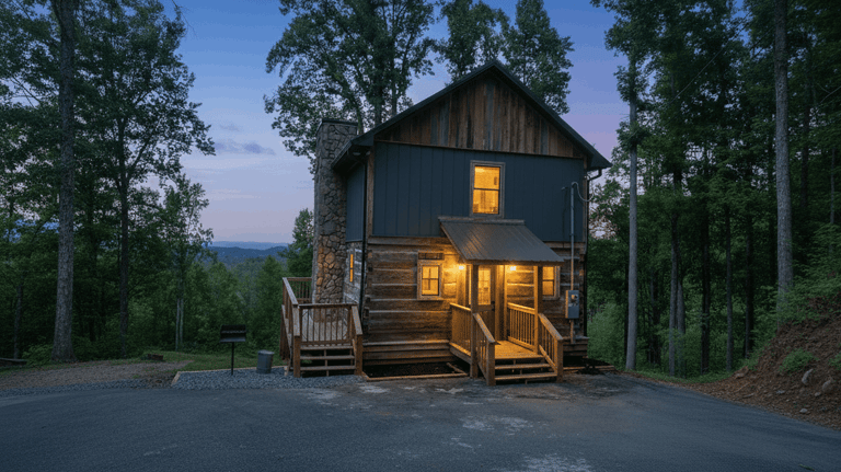 Authentic 1800s antique log cabin in Gatlinburg with a master loft, King bed, and panoramic mountain vistas.