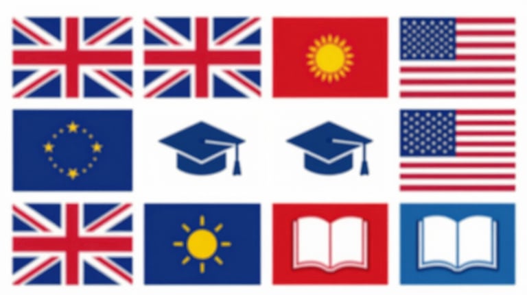 A collage showing the flags of the UK and US alongside educational icons like a graduation cap and a book, representing international distribution partnership.