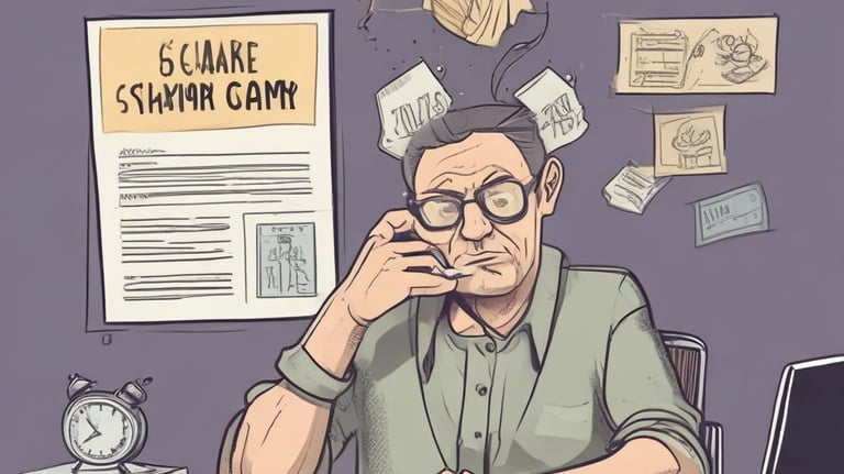 An elderly person smiling while talking on the phone with a calm, reassuring coach beside them.