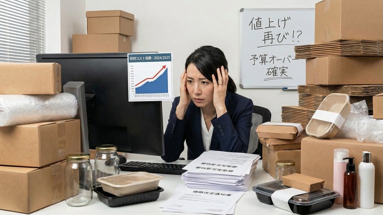 コスト高騰悩むイメージ