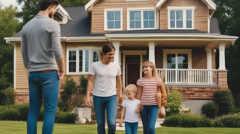 A friendly insurance agent assisting clients.