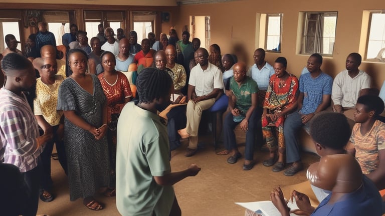 Training session on human rights with diverse participants in Sahel