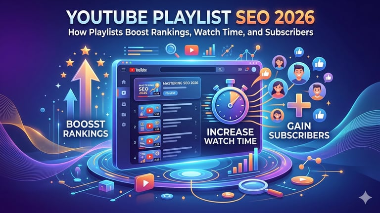 YouTube Playlist SEO 2026: How Playlists Boost Rankings, Watch Time and Subscribers