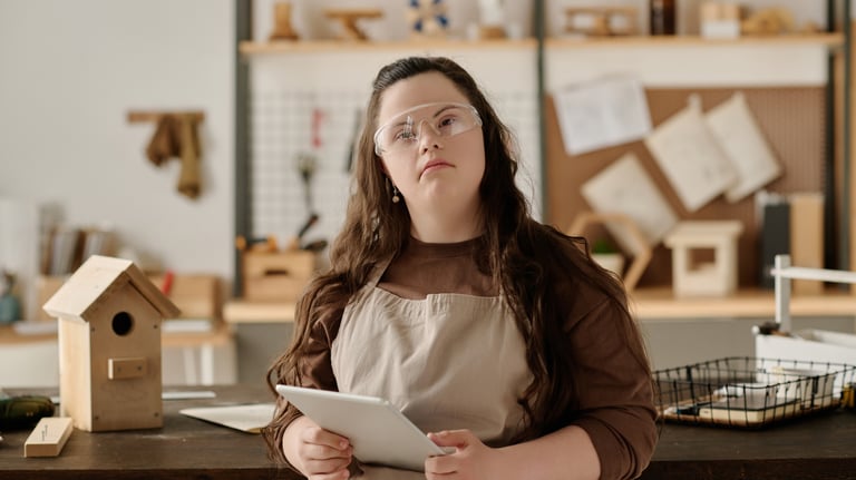 participant being supported with life skills and job readiness activities