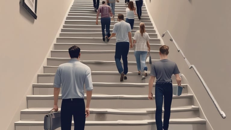 A person placing a piece of wood into a pyramid