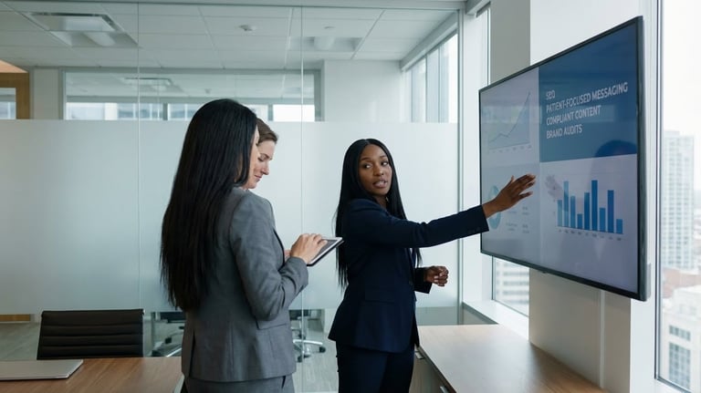 Healthcare leaders discussing AI platform adoption, data-driven insights, and scalable healthcare op