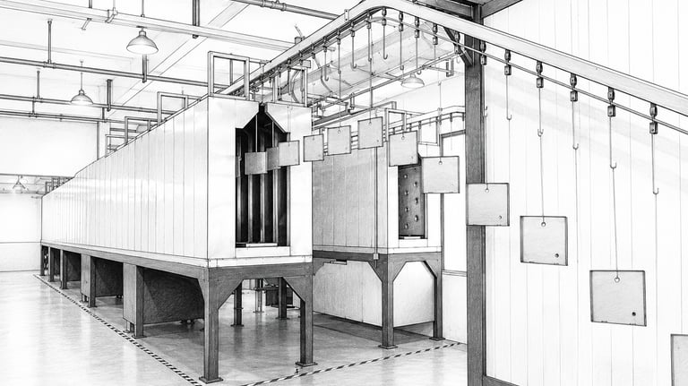 Línea de pintura electrostática en polvo para el acabado y protección anticorrosiva de gabinetes met