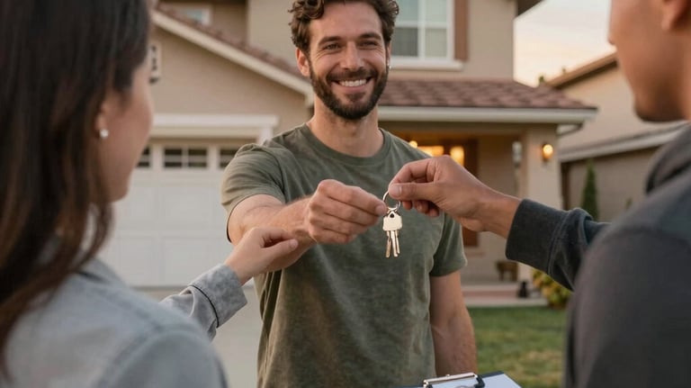 homeowner selling house fast in Riverside County and receiving house keys