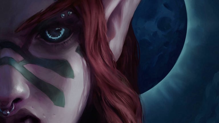 Night Elf Seleris Portrait Commission by Stickerb