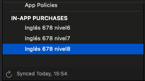 Imagen fichero de configuración de StoreKit de Xcode sincronizado con App Store Connect