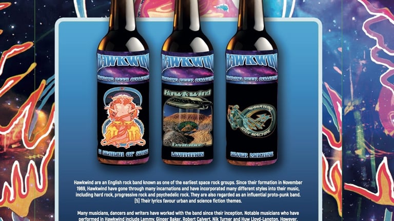 a bottle of beer with a picture of a man on it
