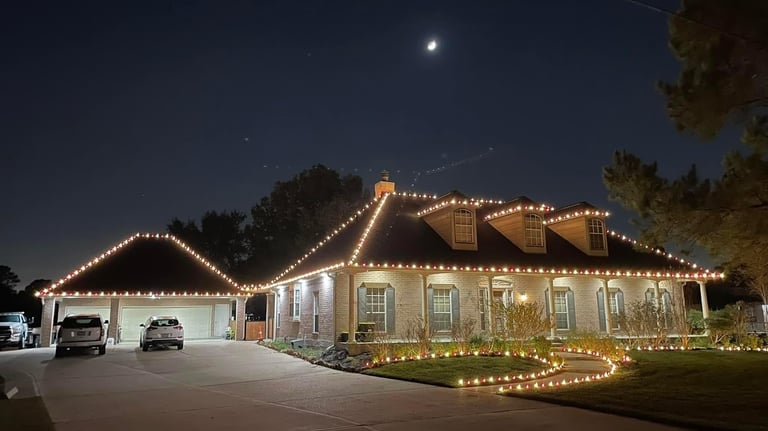 Christmas Lights Accent Ground Features on this home in Florida