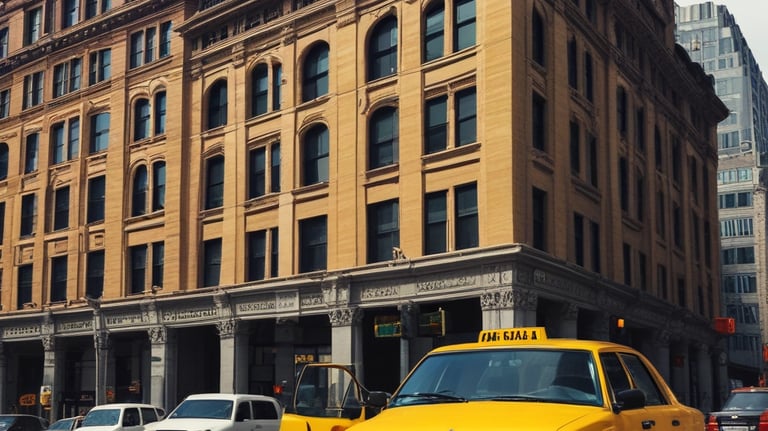 Yellow taxi car providing fast local rides in Irvine, California