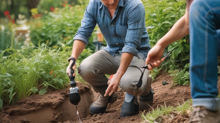 Eco-friendly gardening practices in action.