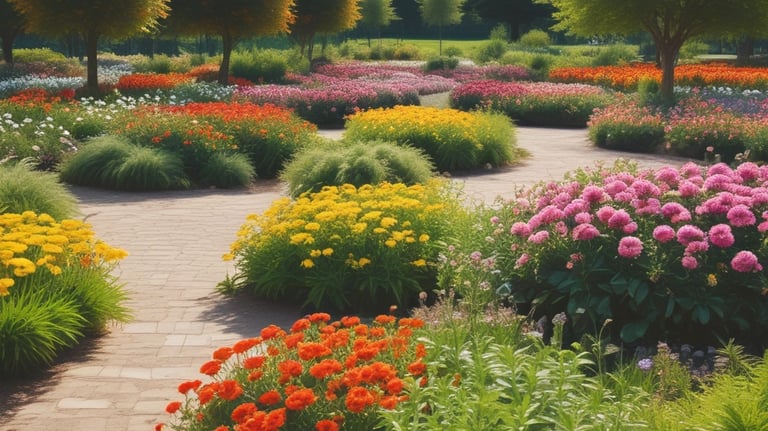 A team maintaining a lush green garden.