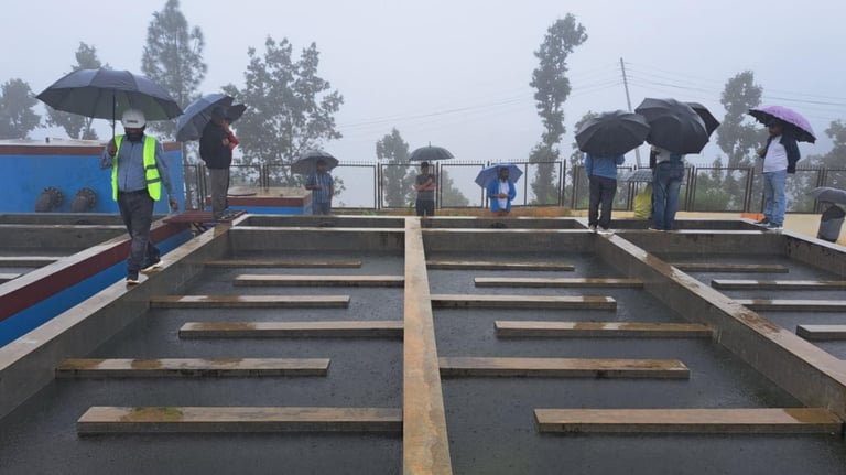 Kankai Builders Team during rain