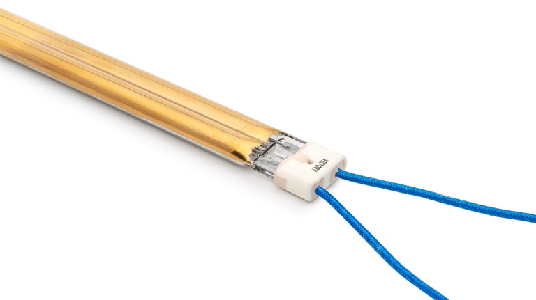 Twin tube ir lamp for printing