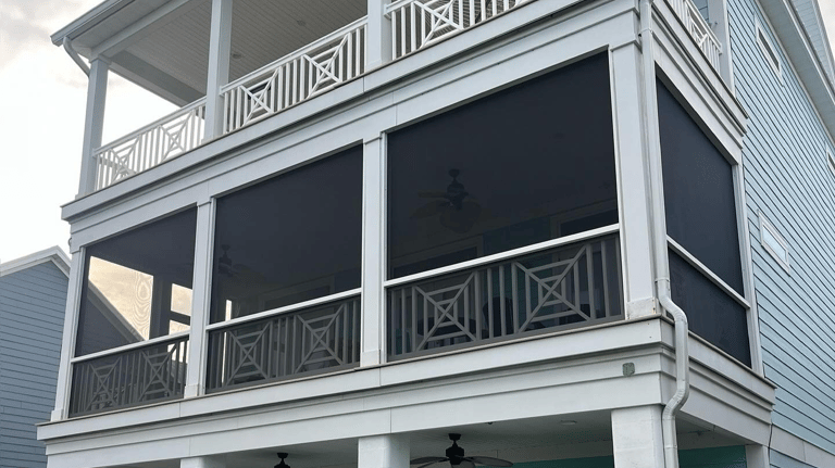 2nd story screen porch with super screen.